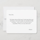 私の花婿介添人? | Groomsmenの複数形 招待状 (裏面)