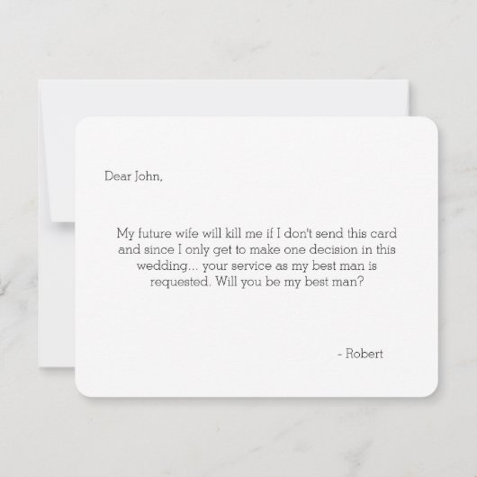 私の花婿介添人? | Groomsmenの複数形 招待状 (裏面)