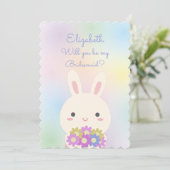 私の花嫁かわいいバニーフローラパステル 招待状 (スタンド正面)