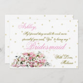 私の花嫁になる |ピンクのバラ 招待状 (正面/裏面)