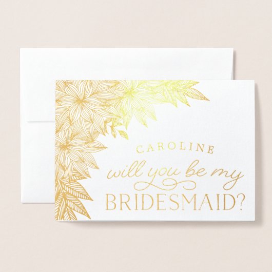 私の花嫁になる | 写真パーソナライズされた金ゴールド 箔カード (封筒付き正面)