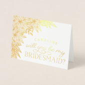 私の花嫁になる | 写真パーソナライズされた金ゴールド 箔カード (正面)