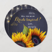 私の花嫁のひまわりネイビーになってくれるか？ 招待状 (正面/裏面)