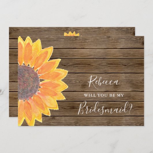 私の花嫁のひまわり素朴か 招待状 (正面/裏面)