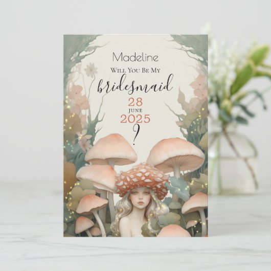 私の花嫁のウィスパリング・ウッズのキノコの妖精 招待状 (スタンド正面)