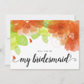 私の花嫁のオレンジ色の花のカードか 招待状 (正面)