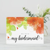 私の花嫁のオレンジ色の花のカードか 招待状 (スタンド正面)