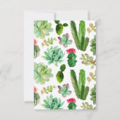 私の花嫁のカードになる砂漠の多肉植物 招待状 (裏面)