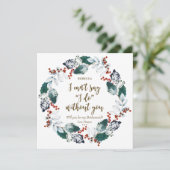 私の花嫁のカードの冬のフローラ 招待状 (スタンド正面)