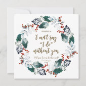 私の花嫁のカードの冬のフローラ 招待状 (正面)