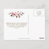 私の花嫁のカードピンク紫の花模様か ポストカード (裏面)