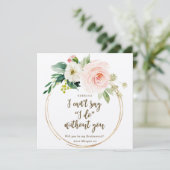 私の花嫁のカードbohoピンクのフローラ 招待状 (スタンド正面)