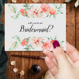 私の花嫁のコーラルバラ水彩色か 招待状