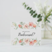 私の花嫁のコーラルバラ水彩色か 招待状 (スタンド正面)