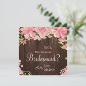 私の花嫁のシックなフローラ素朴な 招待状 (スタンド正面)