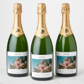 私の花嫁のシックな写真ミニマルか？ スパークリングワインラベル (ボトル)