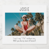 私の花嫁のシックな写真ミニマルか？ スパークリングワインラベル (シングルラベル)