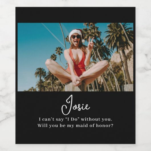 私の花嫁のシックな写真ミニマルか? ワインラベル (シングルラベル)