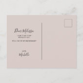 私の花嫁のシンプルかモダン インビテーションポストカード (裏面)