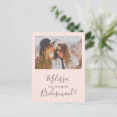 私の花嫁のシンプル写真 インビテーションポストカード (スタンド正面)