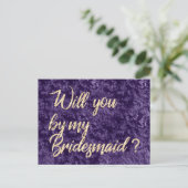 私の花嫁のスミレのベルベットの金ゴールドかフェイク? インビテーションポストカード (スタンド正面)