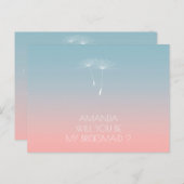 私の花嫁のダンデリオンパウダーブルーになるかな? インビテーションポストカード (正面/裏面)