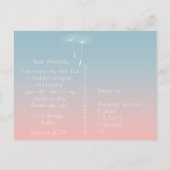 私の花嫁のダンデリオンパウダーブルーになるかな? インビテーションポストカード (裏面)