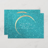 私の花嫁のティファニー金ゴールドグリッター 招待状 (正面/裏面)