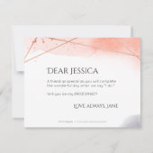 私の花嫁のバラ金ゴールド幾何学的 招待状 (裏面)