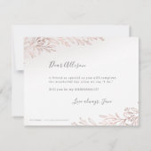 私の花嫁のバラ金ゴールド植物体か 招待状 (裏面)