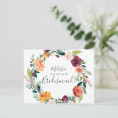 私の花嫁のバーガンディの花は? インビテーションポストカード (スタンド正面)