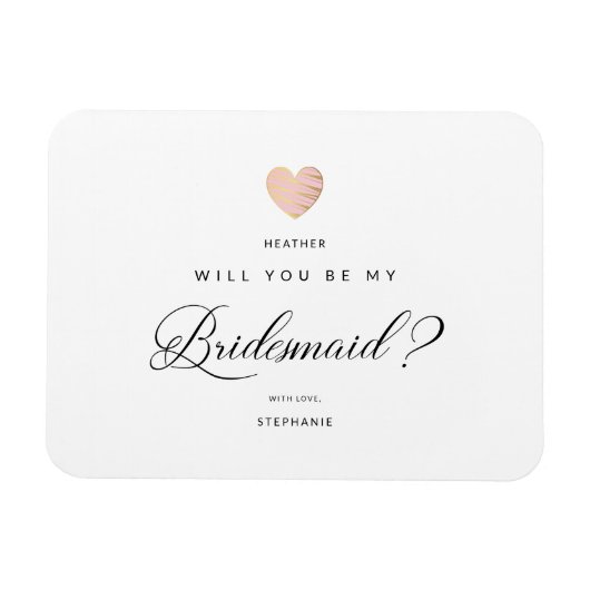 私の花嫁のピンクのハート提案カードか マグネット (横)