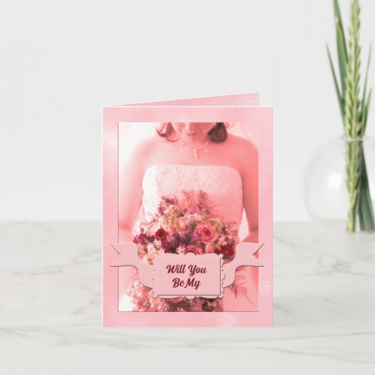 私の花嫁のピンクのブライダル 招待状 (正面)