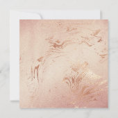 私の花嫁のピンクのローズブラシのハート 招待状 (裏面)