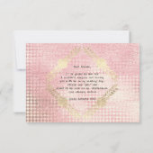 私の花嫁のピンクのローズメタリックの金ゴールド 招待状 (裏面)