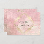 私の花嫁のピンクのローズメタリックの金ゴールド 招待状 (正面/裏面)
