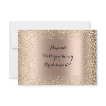 私の花嫁のピンクのローズ金ゴールド紙吹雪