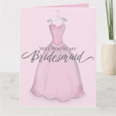 私の花嫁のピンクのヴィンテージドレスか カード (正面)