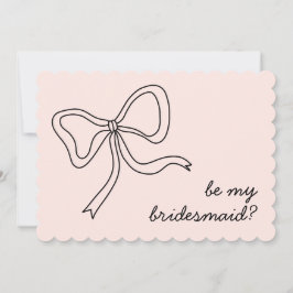 私の花嫁のピンクの弓の花嫁の提案 招待状