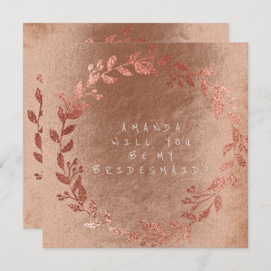 私の花嫁のピンクの金ゴールドのシャンパン 招待状 (正面/裏面)