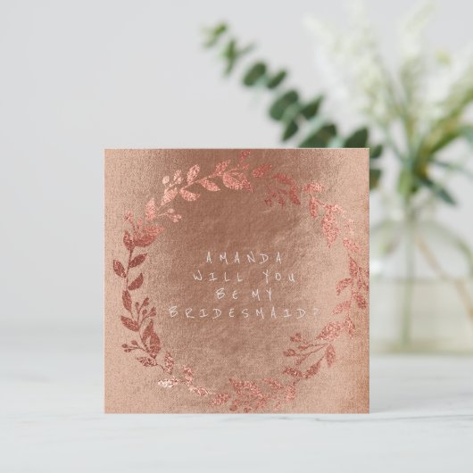 私の花嫁のピンクの金ゴールドのシャンパン 招待状 (スタンド正面)