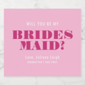 私の花嫁のピンクはっきりしたバッハか スパークリングワインラベル (シングルラベル)