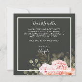 私の花嫁のピンクエレガントのフローラ 招待状 (裏面)