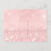 私の花嫁のピンクパウダー金ゴールドグリッター インビテーションポストカード (裏面)