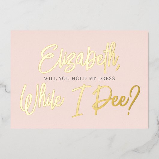 私の花嫁のピーおもしろいフォイル招待状 箔招待状 (正面)