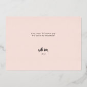 私の花嫁のピーおもしろいフォイル招待状 箔招待状 (裏面)