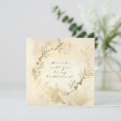 私の花嫁のフォキシエ金ゴールドアイボリーリース 招待状 (スタンド正面)