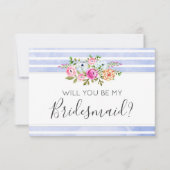 私の花嫁のフローラモダンでストライプす 招待状 (正面)