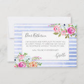 私の花嫁のフローラモダンでストライプす 招待状 (裏面)