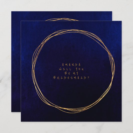 私の花嫁のブルーネイビーのビロードになるかな？ 招待状 (正面/裏面)